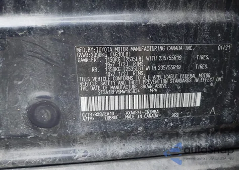 2021 Toyota Rav4 Xle Premium из США, поврежденный, VIN 2T3A1RFV9MW195834